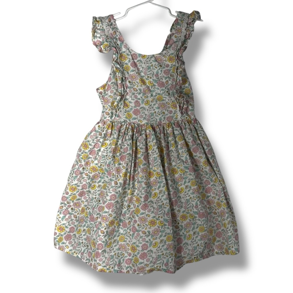 Cupcakes and Cashmere Ruffle Details Pinafore Dress, Multi Floral, Size 6